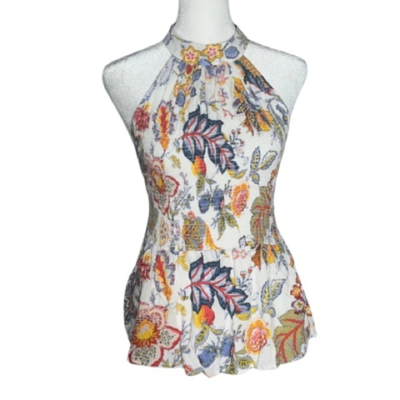 Cynthia Rowley Tops - Cynthia Rowley Floral Halter Peplum Top | Size M